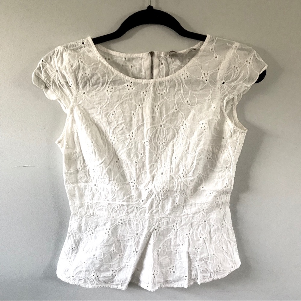 Loft Lace Peplum Blouse